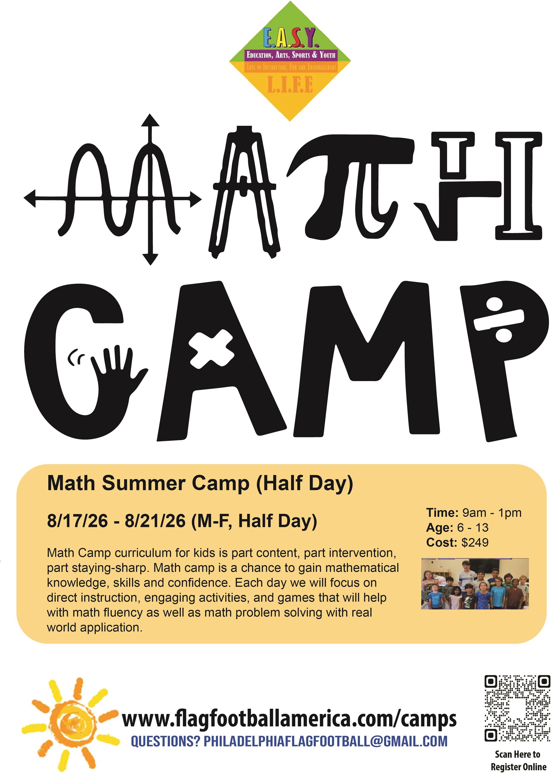 Math Summer Camp 2026 - flyer