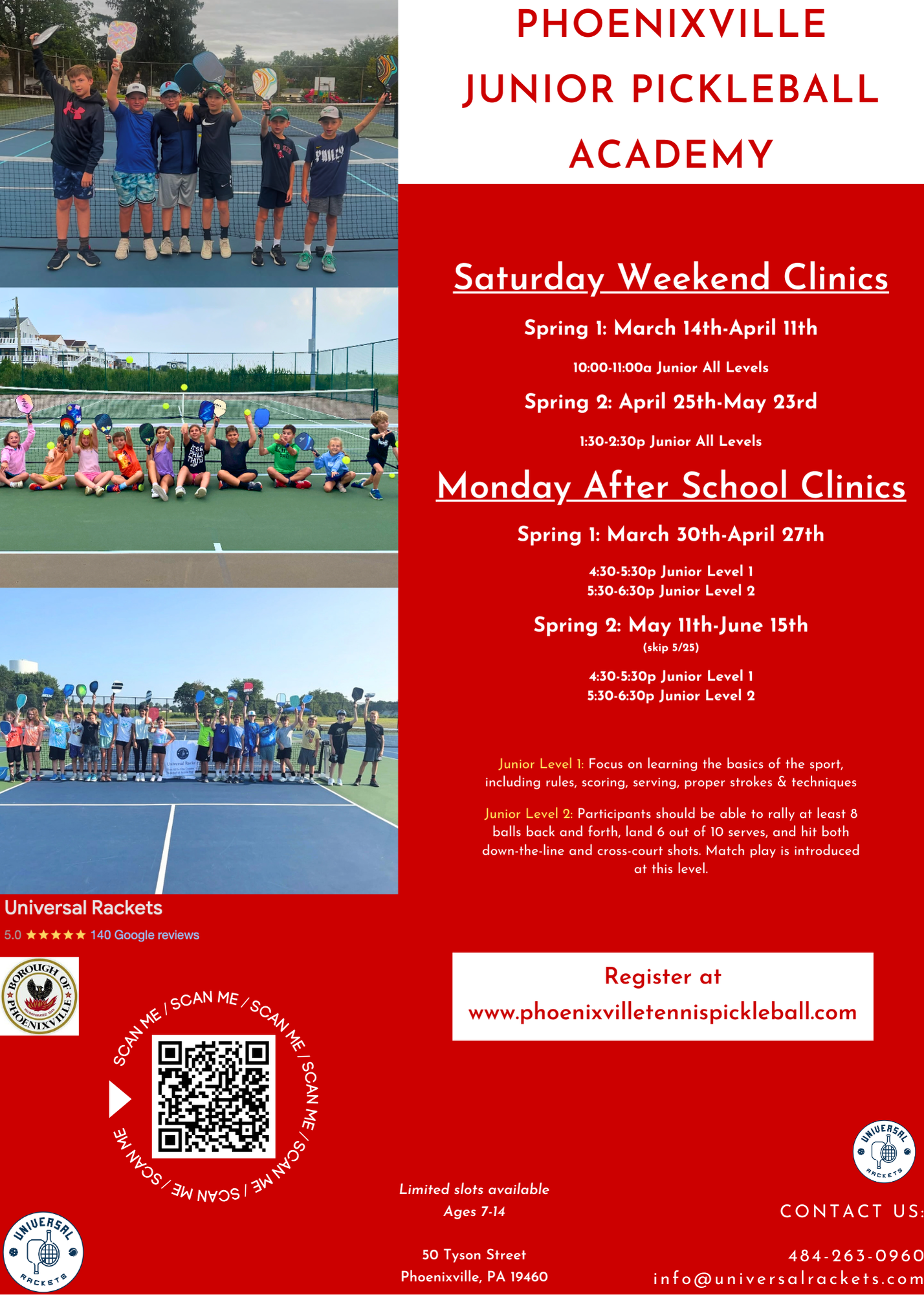Universal 2026 Spring JUNIOR Pickleball Flyer