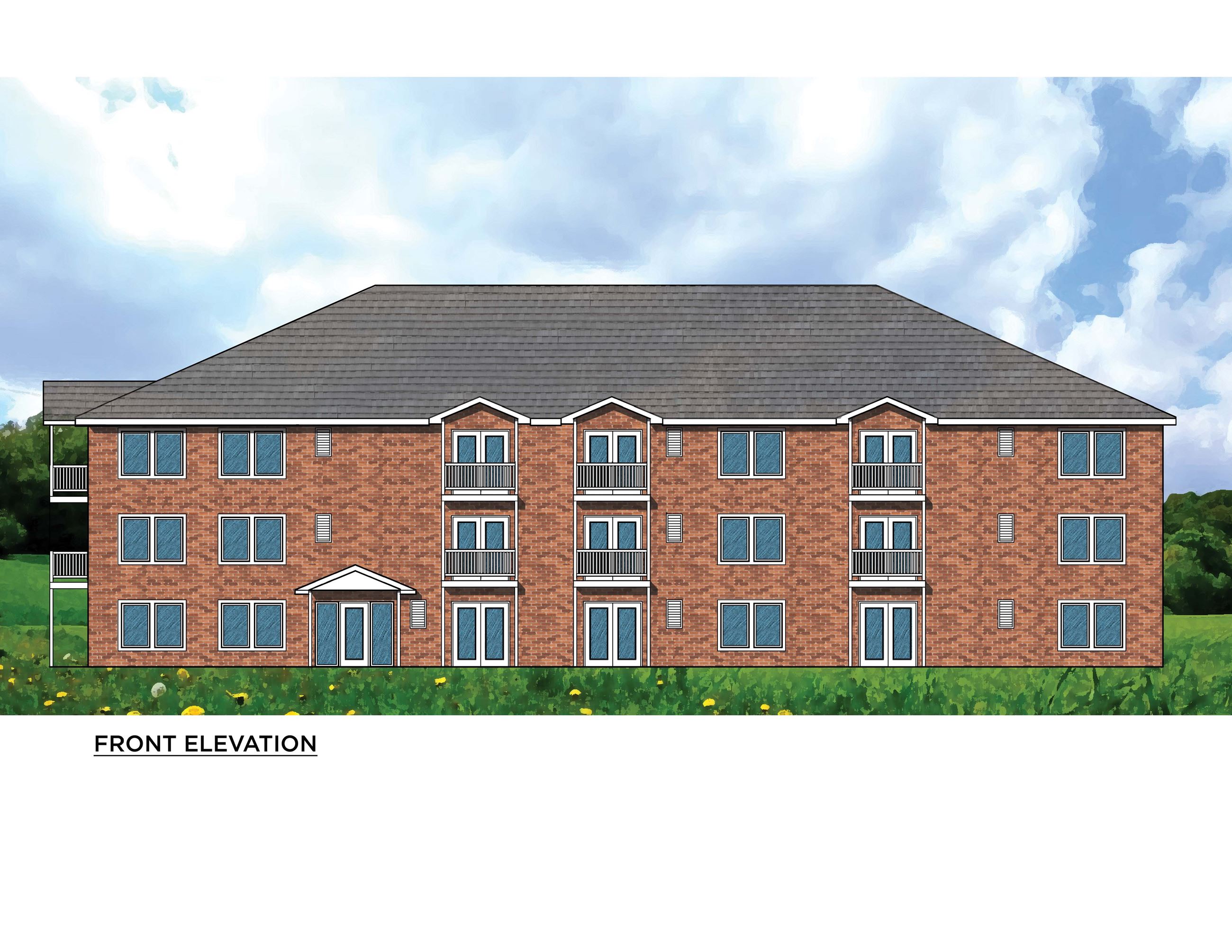 Proposed Apartment Building Front Elevation 240903